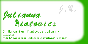 julianna miatovics business card